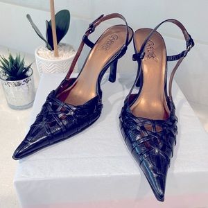 Carlos Santana Black Vixen Sling Back Heels